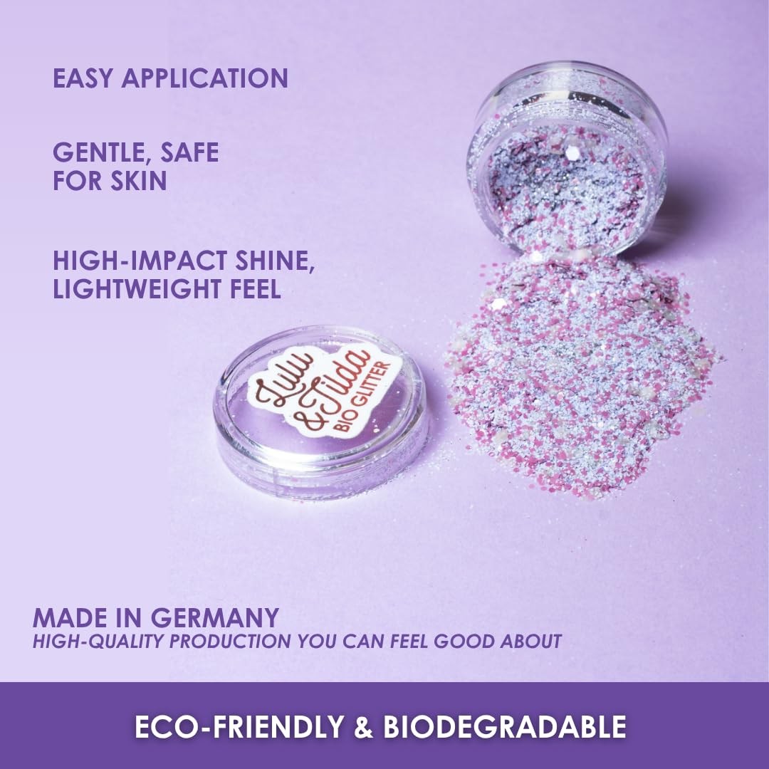Biodegradable Glitter, 8 Colors, Vegan, for Hair and Body, Safe for Children (Just Dance)