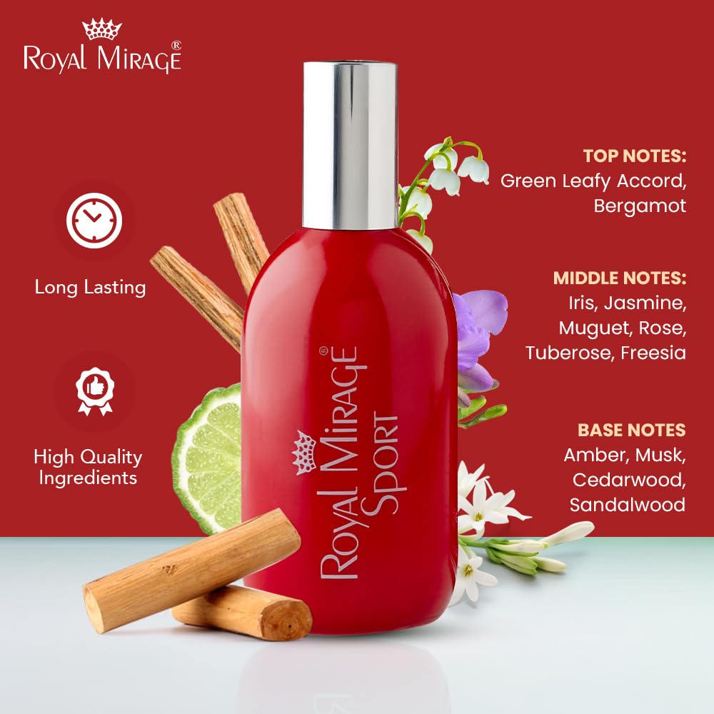 Royal Mirage Sport Eau de Cologne - Unique Fresh Green & Floral Fragrance Spray - 120ml (4 oz) Long-Lasting EDC - Authentic Heritage Scent Beauty & Personal Care Royal Mirage