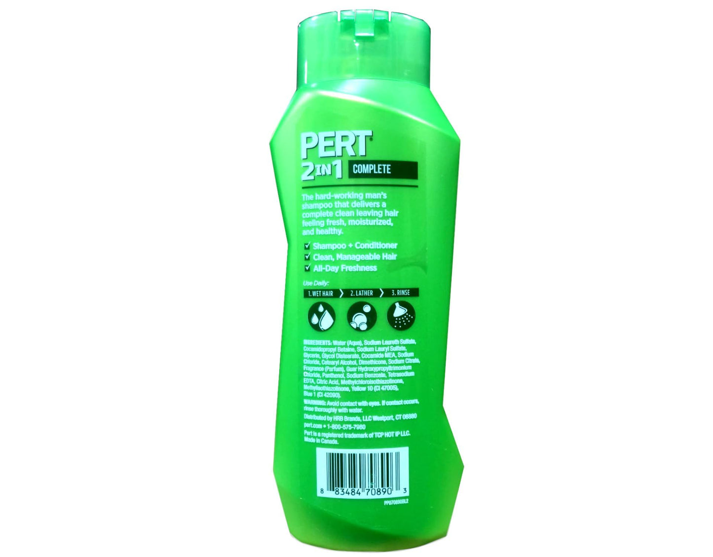 PERT 2 in 1 Complete Clean Shampoo and Conditioner - Mens Shampoo for Daily Use - Hair Conditioner for Men - Removes Dirt, Oil, and Build Up - 4 pc