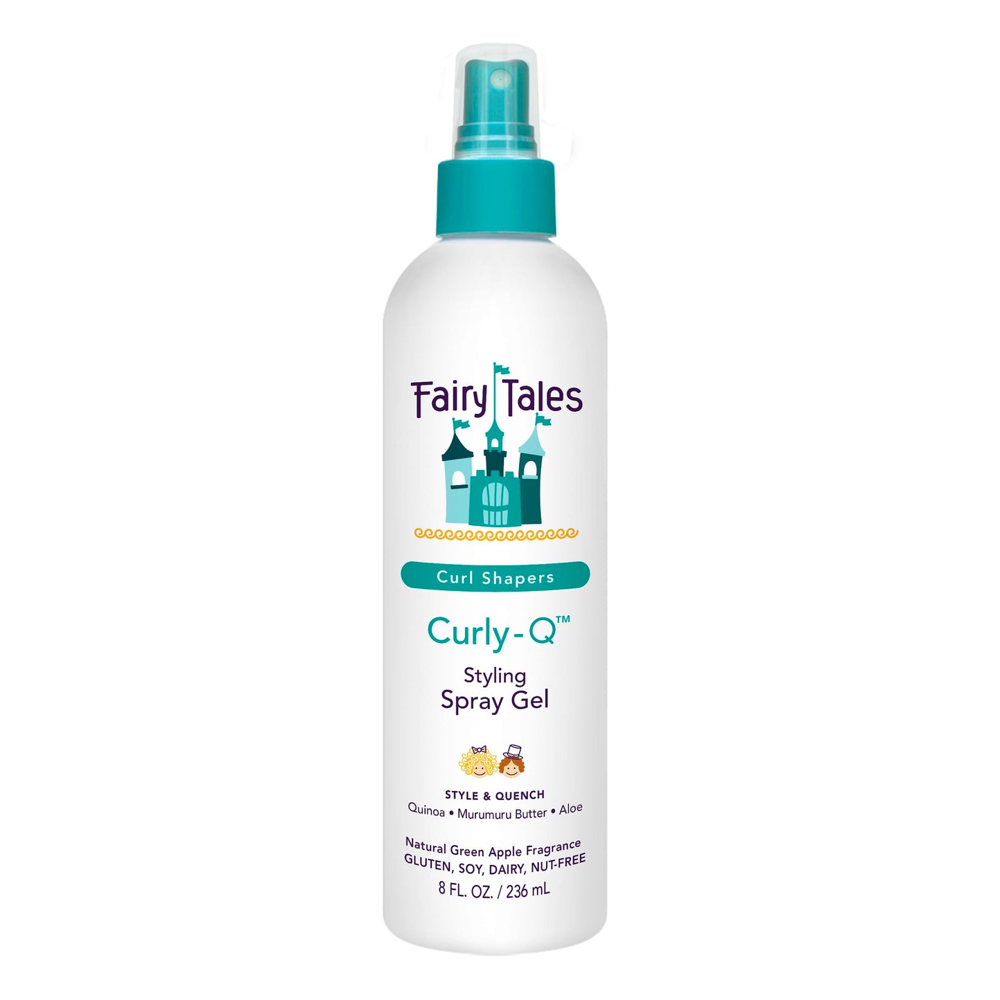 Fairy Tales Curly Q Kids Styling Spray Gel - Paraben, Sulfate, Gluten, and Nut Free - For all Types of Curls Including Multi Cultural Hair - 8oz.