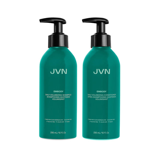 JVN Embody Volumizing Shampoo and Conditioner Set, 20 Fl Oz, Color Safe Clarifying Shampoo for Build up, Adds Fullness, Moisture, Restores Shine, Hair