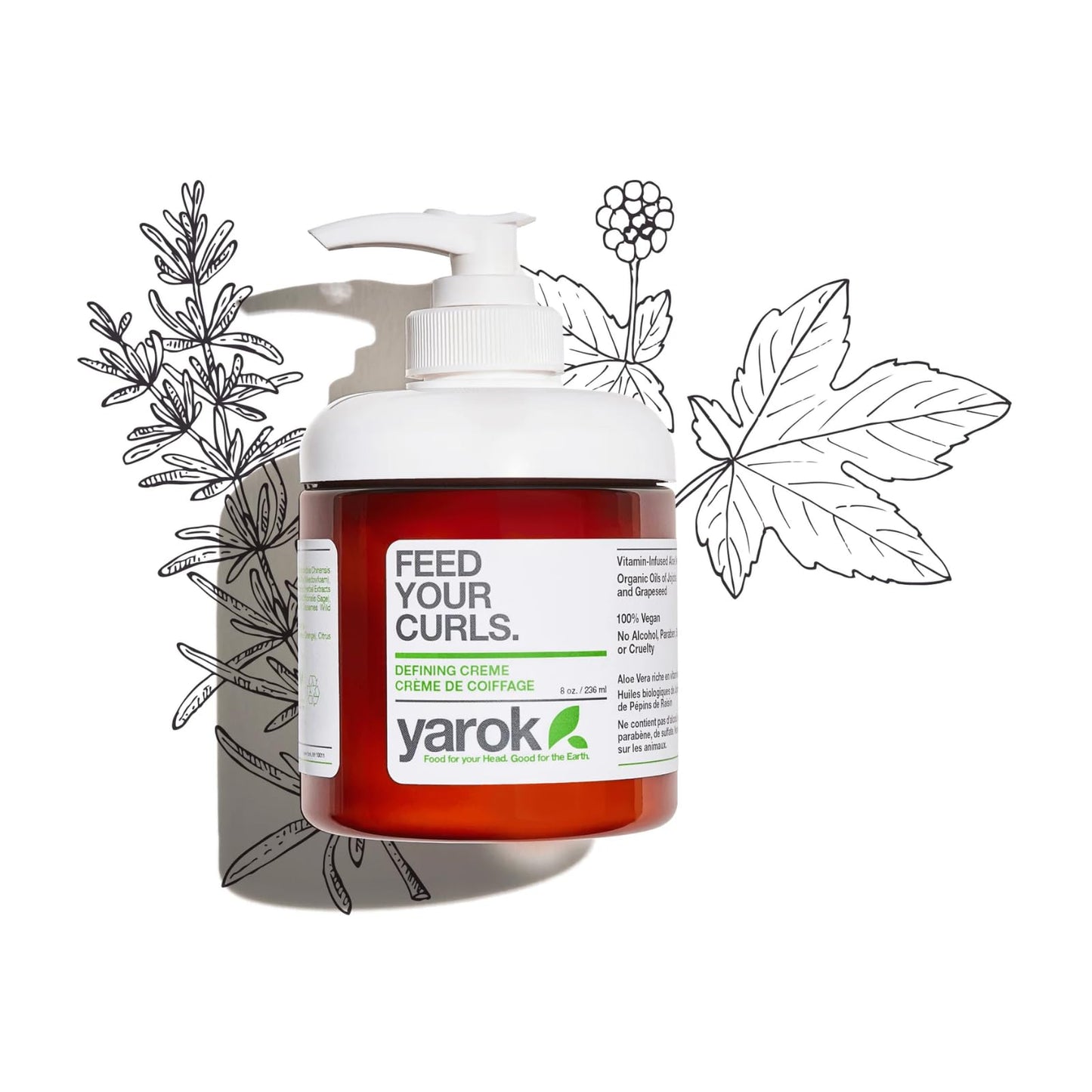 Yarok - Feed Your Curls Defining Creme - Organic Curl Cream and Curl Definer for Curly and Wavy Hair. Luxury Moisturizing Vegan Plant Based Formula