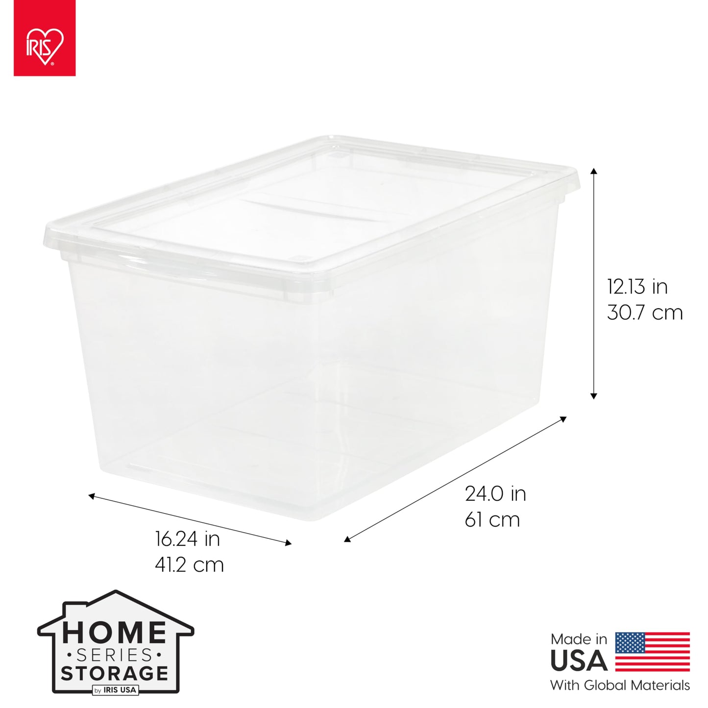 IRIS USA 6-Pack Storage Bins with Lids, 58 Quart, Clear Stackable Containers Box Organize Shoes Closet Shelves Clothes Blankets Towels - BPA-Free…