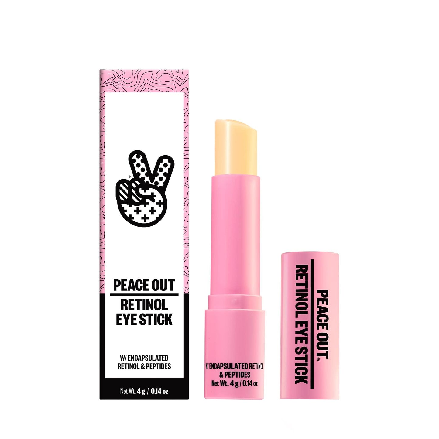 PEACE OUT Retinol Eye Stick, Under Eye Treatment for Hydration, Fine Lines & Wrinkles, with Encapsulated Retinol, Peptides & Squalane for Smoother
