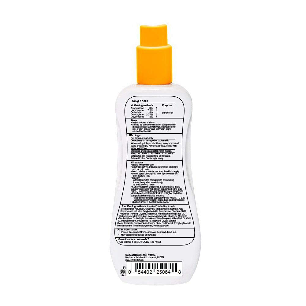 Australian Gold SPF#30 Spray Gel Ultimate Hydration 8 Ounce (Pack of 3)