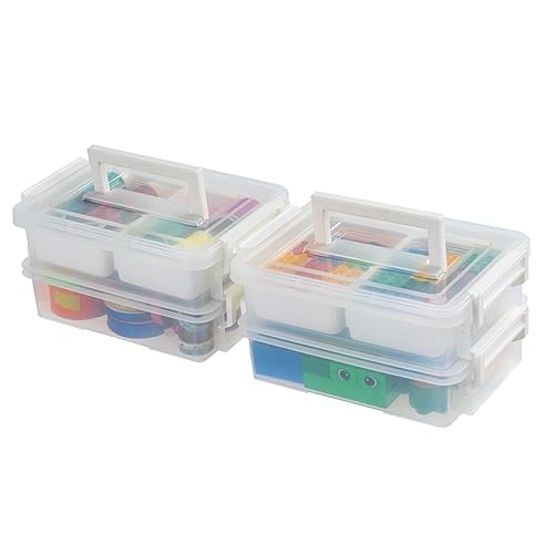 IRIS USA 1 Qt. Plastic Storage Bins with Lids, 2 Pack, Craft Storage Container, Sensory Bin, Organizing Containers for Home, Office & Art Supplies…