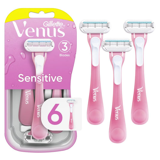 Gillette Venus Sensitive Disposable Razors for Women with Sensitive Skin, 6 Count, Delivers Close Shave with Comfort Beauty & Personal Care Gillette Venus