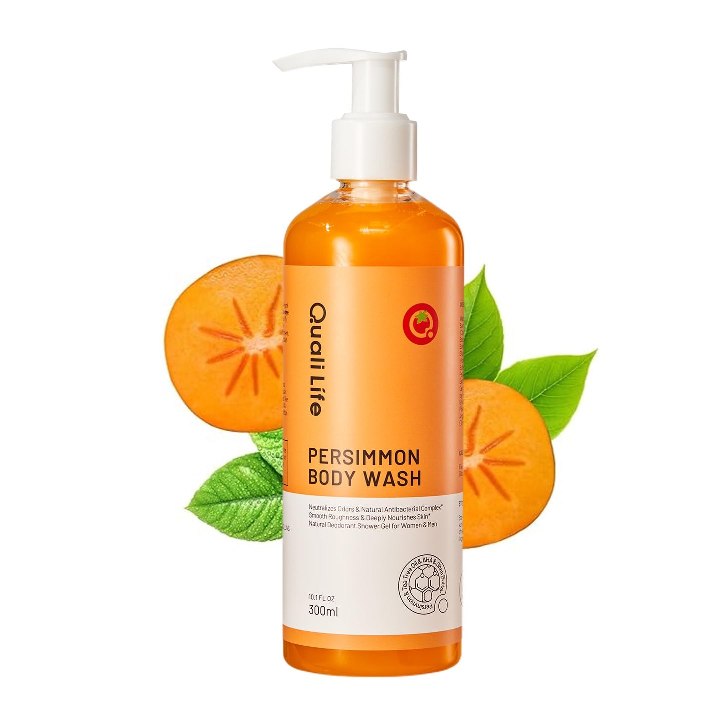 QualiLife Persimmon Body Wash for Old People Smell, Natural Deodorant Bar Soap for Strong Odor Smelly Feet Remove, Deep Cleansing Body Deodorizing Beauty and Personal Care QualiLife Default Title