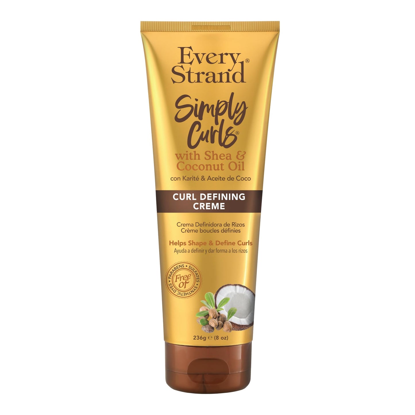 Every Strand Curling Creme Simply Curls Coconut Oil and Shea Butter, 8 oz.