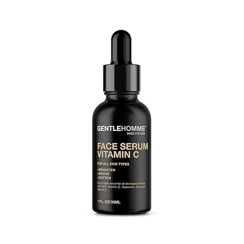 Gentlehomme - Vitamin C Face Serum - Men’s Facial Serum - With 20% Vitamin C, Hyaluronic Acid & Vitamin E - Helps Brighten, Revive & Soften Skin