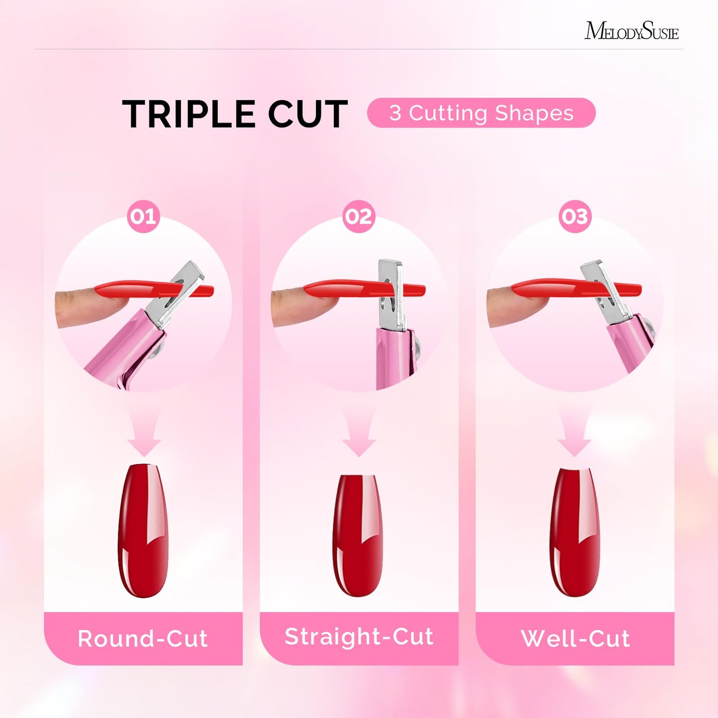 MelodySusie 2Pcs Acrylic Nail Clippers with Magnet Sizers, Professional Nail Cutters for Long Acrylic Gel Nails Tips, Adjustable Stainless Nail Beauty and Personal Care MelodySusie