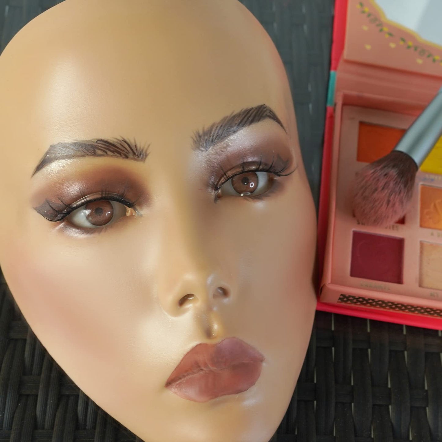 5D makeup Practice Face Board, Silicone Makeup Mannequin Face, Reusable Beginner Practice Eye Makeup Face, Eye Fake Silicone, Makeup Artist Full Face