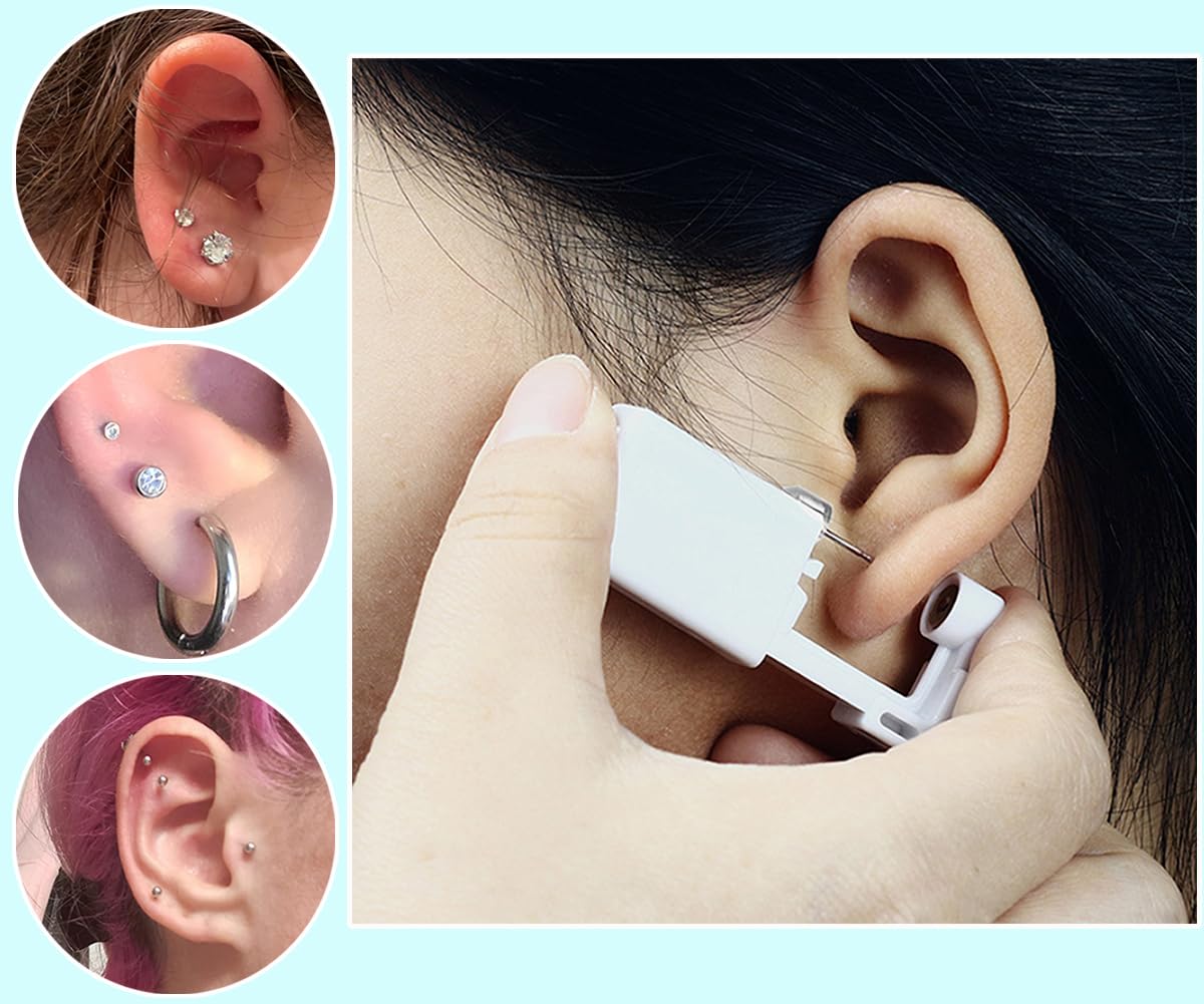 VitaCool Ear Piercing Kit Disposable Ear Cartilage Piercing Gun 3mm Studs Beauty and Personal Care VitaCool