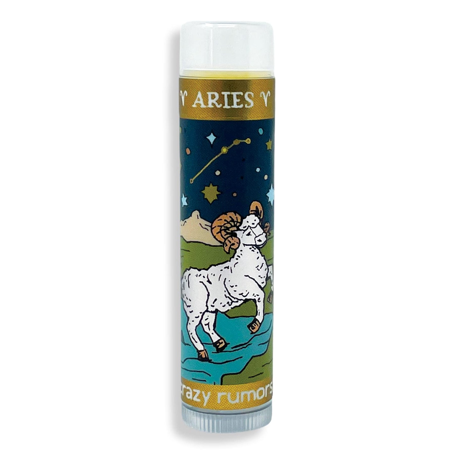 Crazy Rumors Aries Zodiac All Natural, Plant Based Lip Balm to Moisturize and Nourish your Lips - Fire Blend (Sweet Orange, Fresh Berry, Aromatic