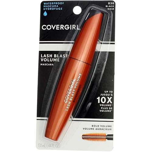 CoverGirl Lash Blast Waterproof Volume Mascara, Black [830] 0.44 oz (Pack of 4)