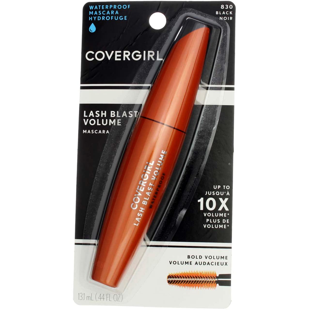 CoverGirl Lash Blast Waterproof Volume Mascara, Black [830] 0.44 oz (Pack of 4)