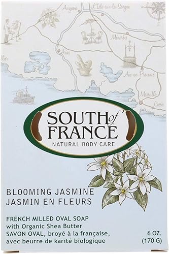 South of France, Blooming Jasmine, French Milled Oval Soap with Organic Shea Butter, 6 oz (170 g) - 2pc2