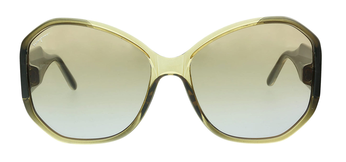 Salvatore Ferragamo Geometric Sunglasses SF942S 326 Khaki 61mm 942