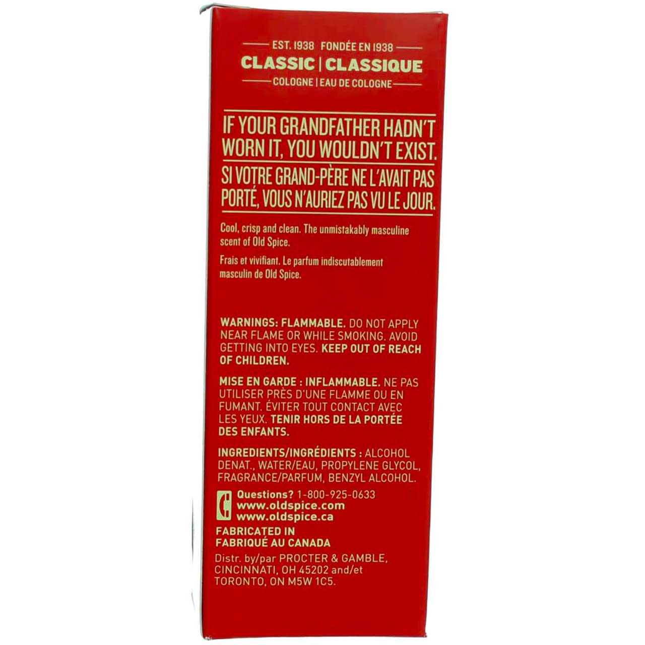 Old Spice Classic Cologne Spray 4.25 Oz 4 Pack