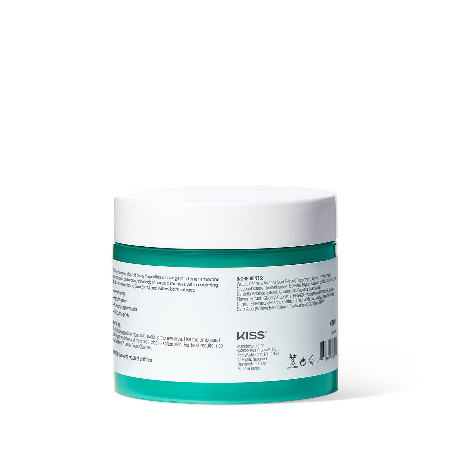 JOAH Heal Me CICA Face Toner Pads, Centella Asiatica for Soothing, Calming, Balancing Sensitive and Irritated Skin, Korean Skincare, Cruelty-Free pH