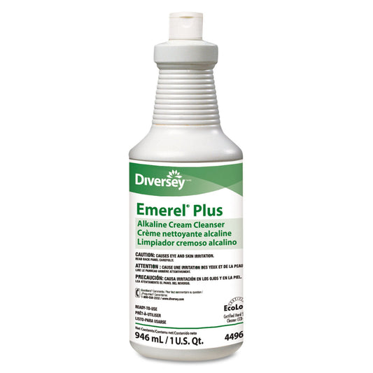 Diversey 94496138 Emerel Plus Cream Cleanser Odorless 32 oz Squeeze Bottle 12/Carton