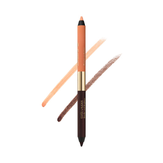 Estée Lauder Smoke and Brighten Long-Lasting Waterproof Kajal Eyeliner Pencil Duo, 0.03 Ounce, Bordeaux/Ivory