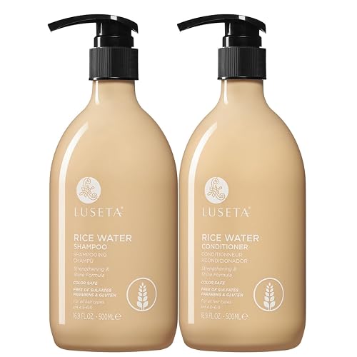 Luseta Rice Water Shampoo and conditioner Set Strengthening & Nourishing Revitalizes Shine for All Hair Types Hydrating & Frizz Control for Women