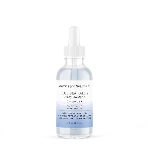 Vitamins and Sea Beauty Blue Sea Kale and Niacinamide Serum for Face, Anti-Aging Firming, Smoothing Face Serum for Minimizing Pores, Oil Control, 2 Fl