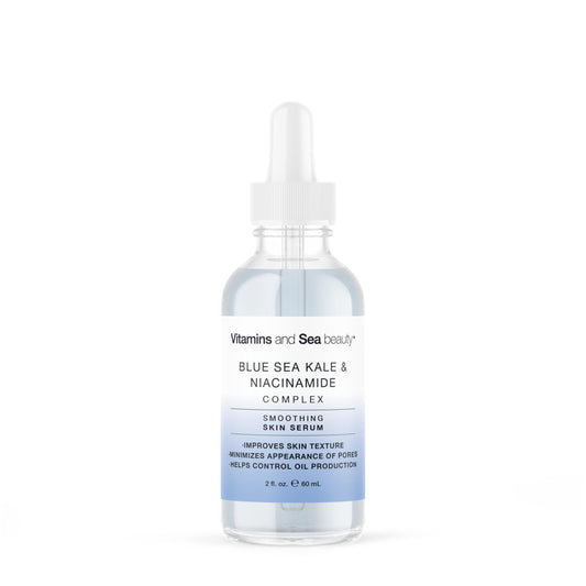 Vitamins and Sea Beauty Blue Sea Kale and Niacinamide Serum for Face, Anti-Aging Firming, Smoothing Face Serum for Minimizing Pores, Oil Control, 2 Fl