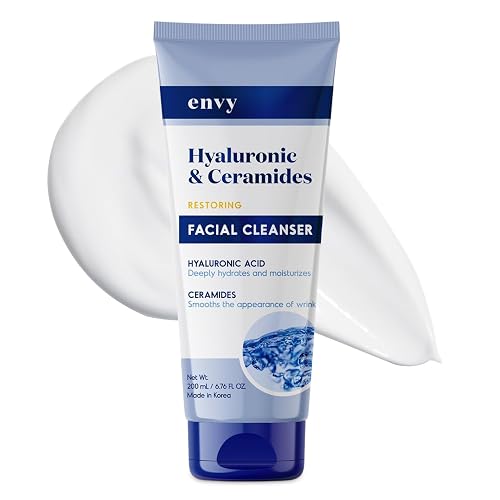 Envy Facial Cleanser with Hyaluronic Acid & Ceramides - Hydrating, Moisturizing & Radiance-Boosting - Clean, Cruelty-Free Korean Skin Care for All