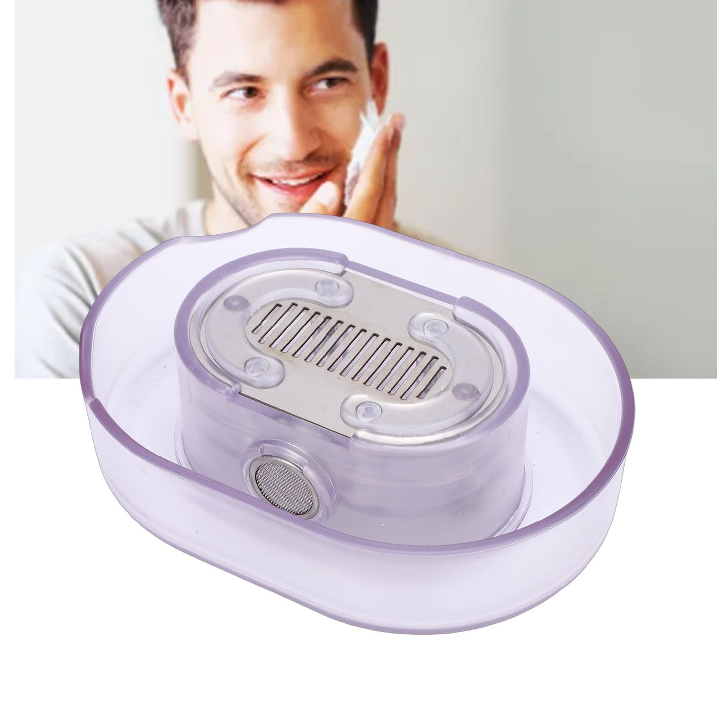 RIZGHWOY Beard Trimmer Rinser, Efficient Cleaning Water Saving Portable Shaving Tool Cleaner with Splashing Guard, for Home Camping Travel Beauty and Personal Care RIZGHWOY