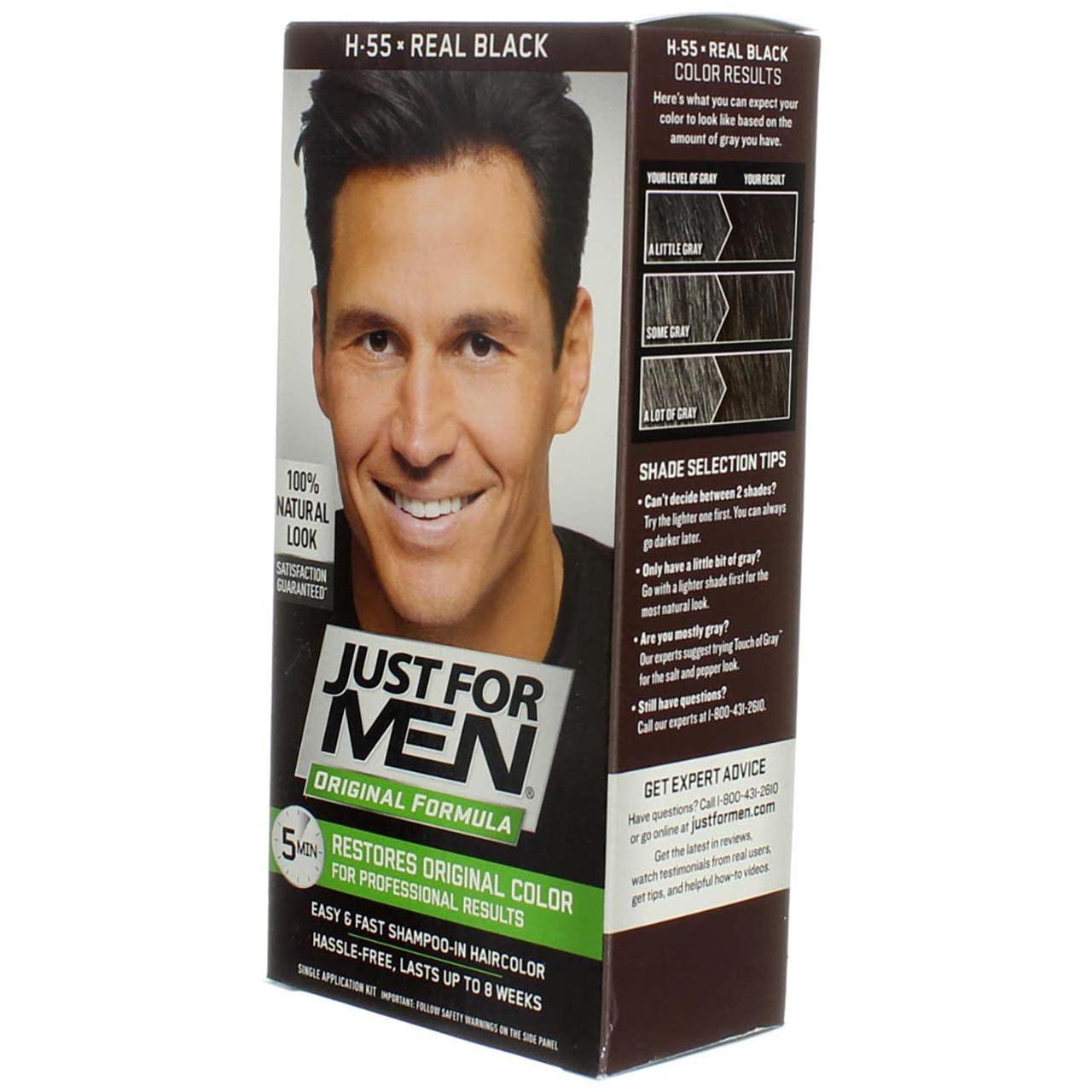Just For Men Shampoo in Real Black Color (Case of 6)