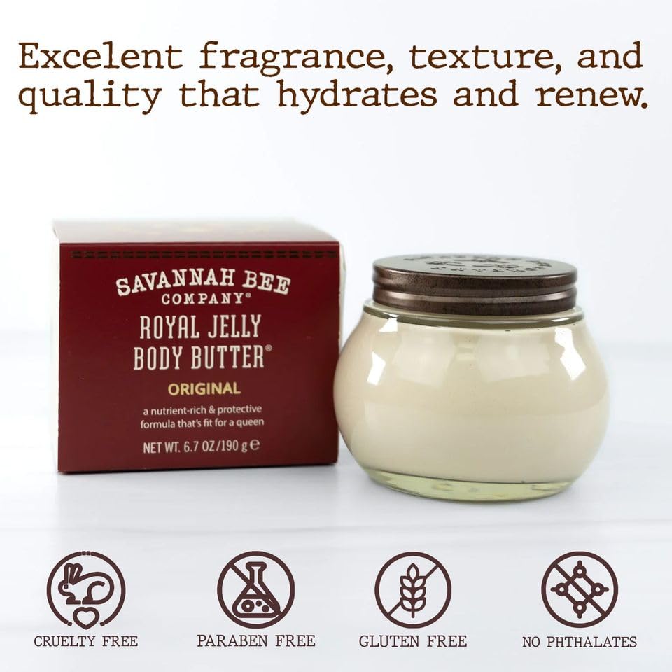Savannah Bee Company Royal Jelly Body Butter - Deep Hydrating Body Butter - Original