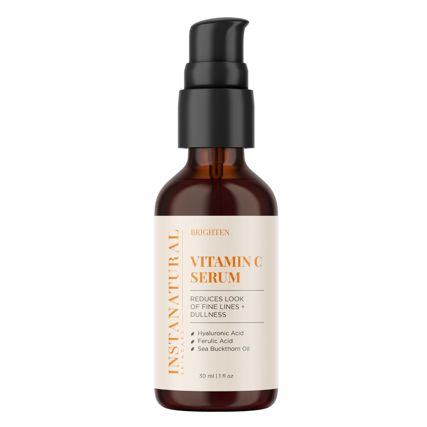 InstaNatural Vitamin C Face Serum, Brightens, Hydrates and Reduces Signs of Aging, with Vitamin C, Hyaluronic and Ferulic Acid, 1 FL Oz Beauty & Personal Care InstaNatural