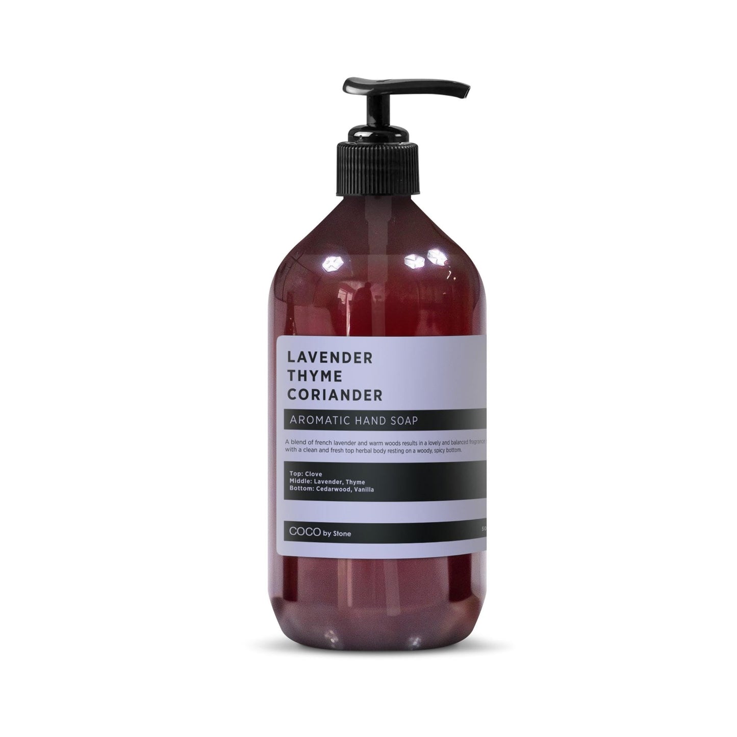 COCO by Stone 16oz Hand Soap (Lavender | Thyme | Coriander Essential Oil) - Soothing Castile Formula with Pure Essential Oils and Naturally Derived