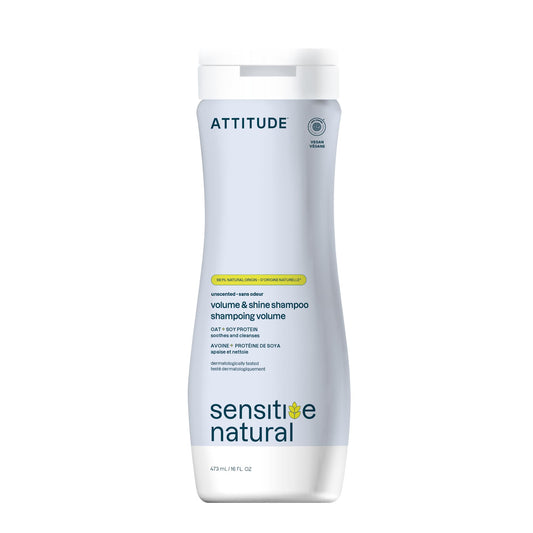 ATTITUDE Hair Shampoo for Sensitive Dry Scalp, EWG Verified, Soothing Oat, For Thin Hair, Naturally Derived Ingredients, Vegan and Plant-Based, Volume