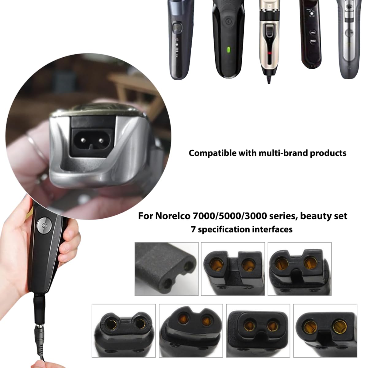Power Cord 5V Charger USB Adapter Fits for Norelco HQ8505, 7000 7100 7200 7300 7400 7500 7600 7700 Series Shavers by Acupress Beauty and Personal Care Acupress