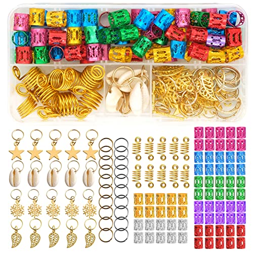 120 Pieces Hair Jewelry for Women Braids, 7 Diffent Colors Braiding Hair Rings for Braids Hair, Colorful Hair Accessories with Cute Pendant