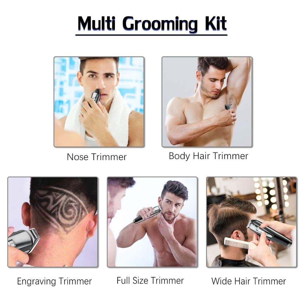 RASRGTRQ Barber Scissors Hair Clippers for Men, All in one Adjustable Beard Hair Trimmer for Men Electric face Body Groomer Hair Clipper Rechargeable Beauty and Personal Care RASRGTRQ