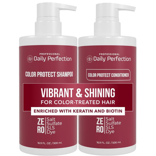 Daily Perfection Color Protect Shampoo and Conditioner Set - Vibrant and Shining Hair Care,Treated Hair with Biotin and Keratin - Salt, Sulfate Beauty & Personal Care Daily Perfection