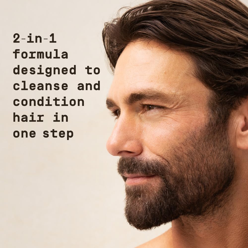 PAPATUI by Dwayne Johnson Nourishing Shampoo + Conditioner 2in1 for Men | Clean Hair & Scalp | Sulfate-Free | Sandalwood Suede | 18 oz