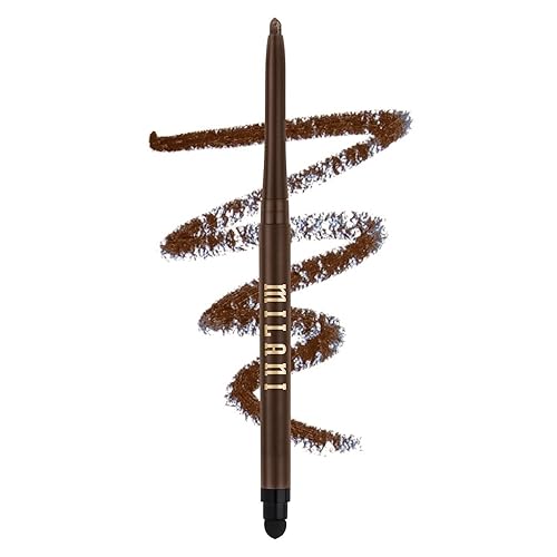 Milani Stay Put Eyeliner - Semi-Sweet (0.01 Ounce) Cruelty-Free Self-Sharpening Eye Pencil with Built-In Smudger - Line & Define Eyes with High…