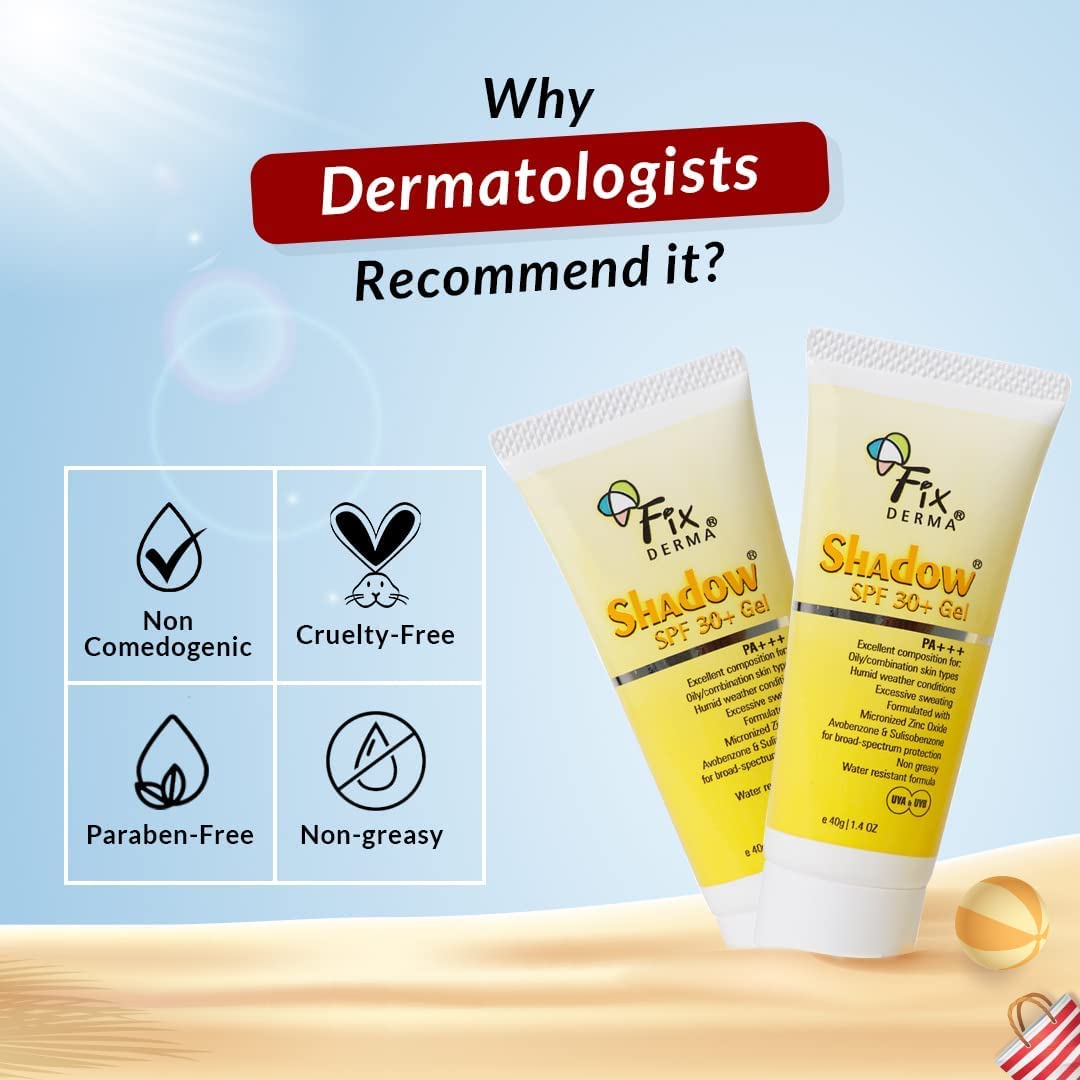 THRU Shadow Sunscreen SPF 30+ Gel Sunscreen For Oily Skin, Sun Screen Protector SPF 30 For Body & Face, Broad Spectrum For UVA & UVB Protection Non