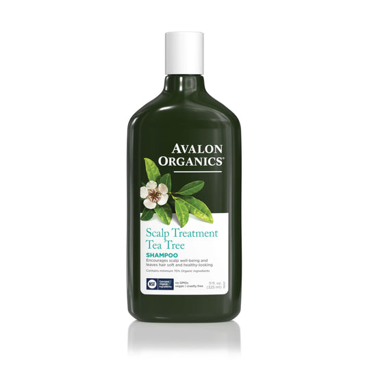 Avalon Organics Scalp Treatment Tea Tree Shampoo, Encourages Scalp Well-Being and Leaves Hair Soft, 11 Fluid Ounces