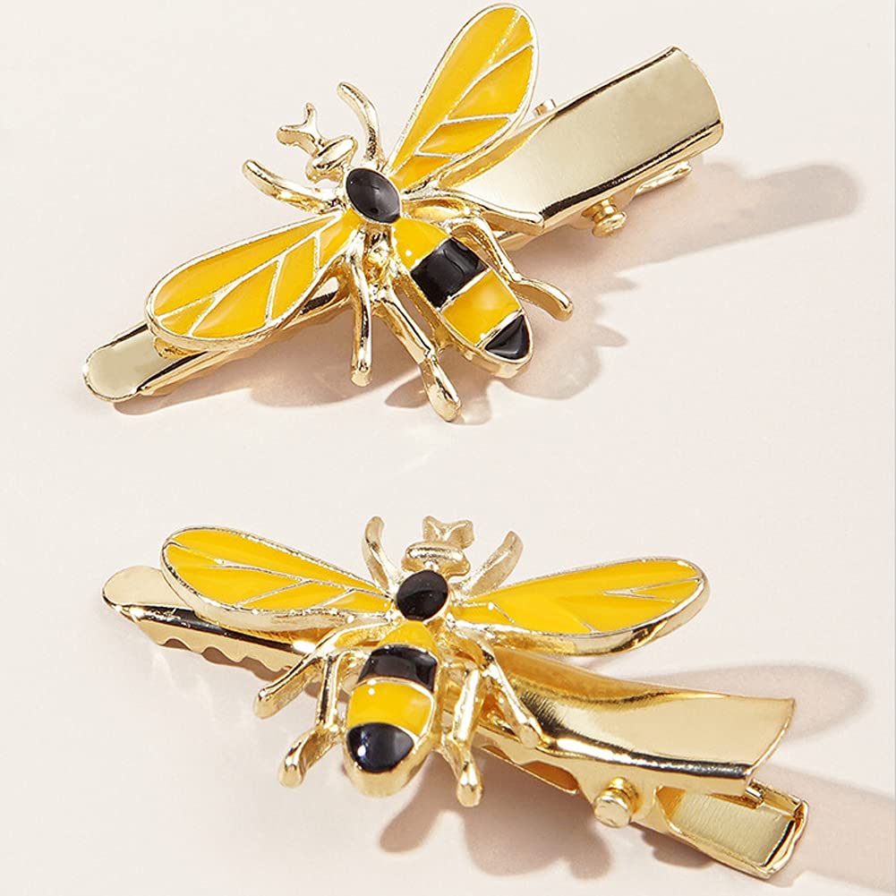 6Pcs Exquisite Cute Metal Bee Alligator Hair Clips Barrettes Honeybee Hair Side Clip Bride Bridesmaid Hair Jewelry Accessories for Women Teen Girls