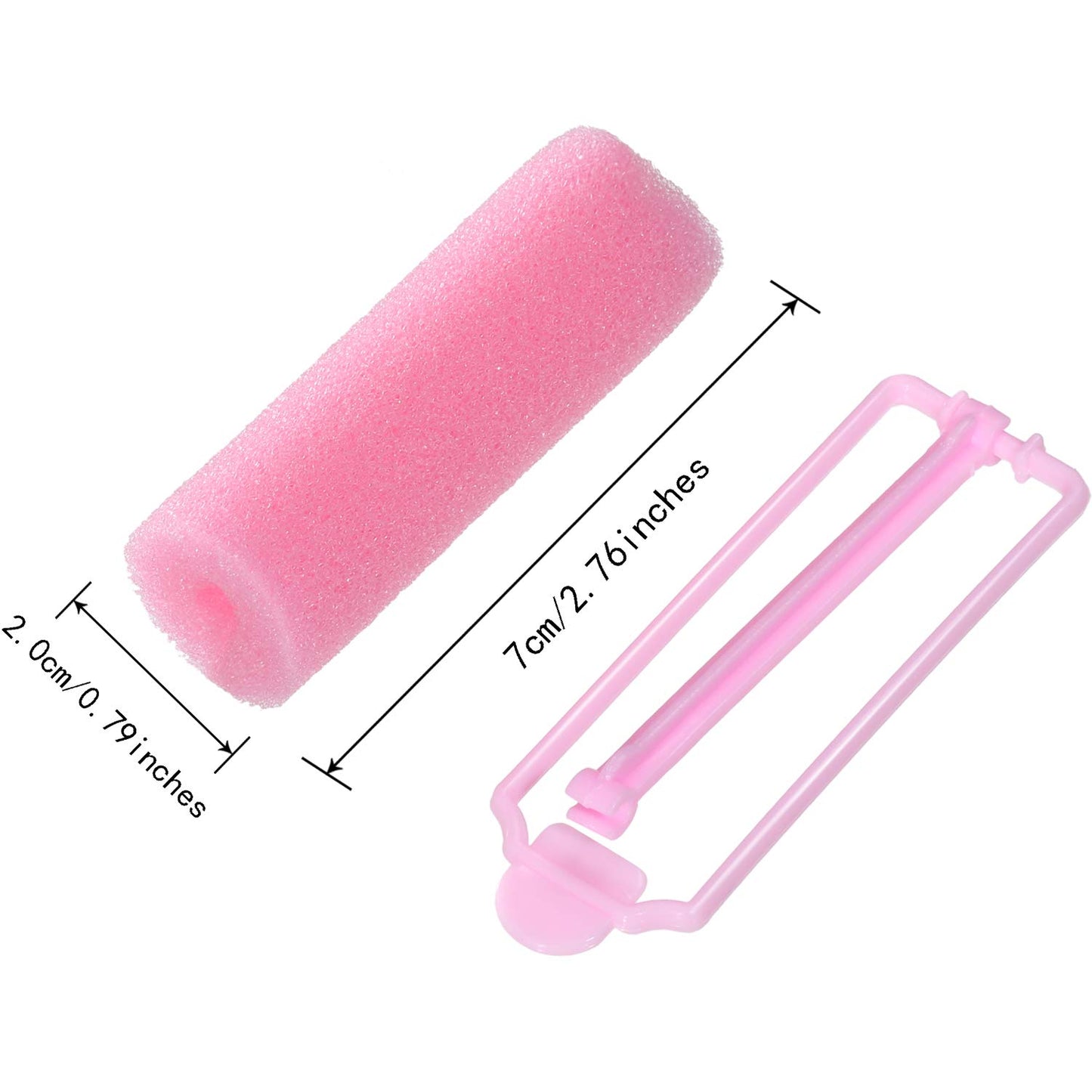 Zhehao 36 Pcs Sponge Hair Rollers Small Pink Foam Heatless Curls Rollers for Short Long Hair Flexible Sleeping Hairdressing Curler for Women Hair