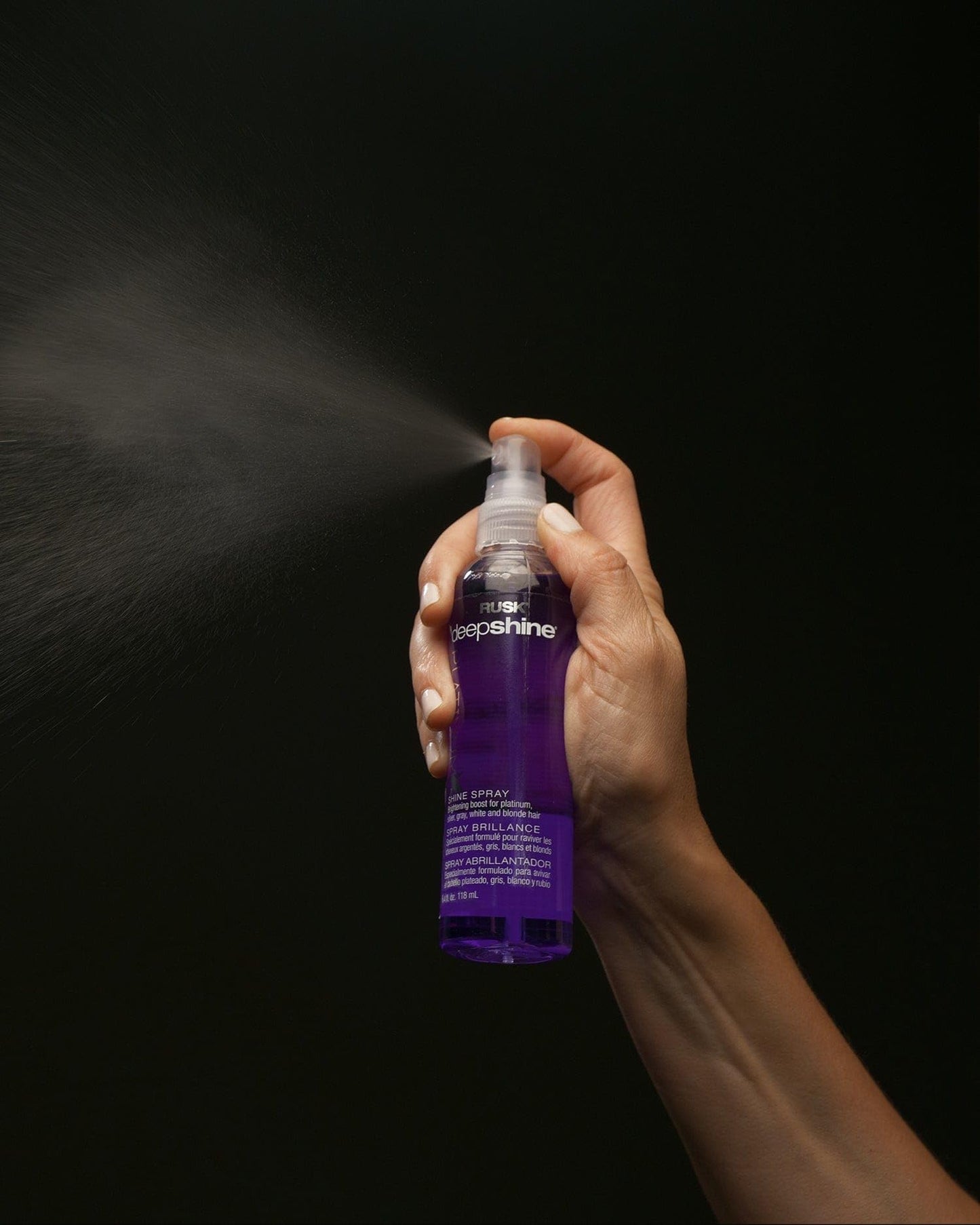 RUSK Deepshine PlatinumX Shine Spray, Shine Spray Creates Shine and Pairs Well with Heat Styling for a Glossy Finish, 4 oz.