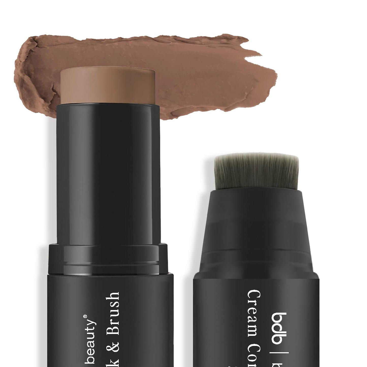 Billion Dollar Beauty Cream Contour Stick and Brush - Waterproof Matte Bronzer Makeup Dual-Ended Wand with Vitamin E, Sculpting & Defining Cream Face