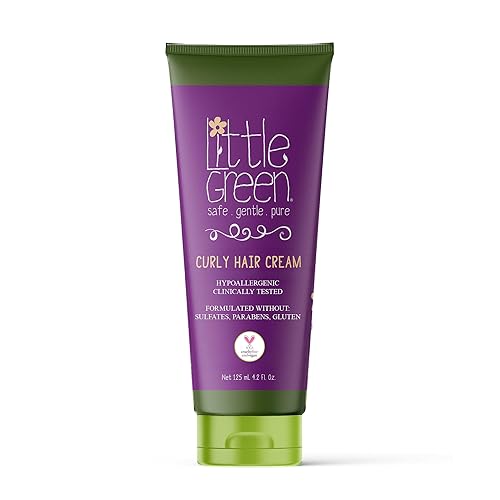 Little Green Kids Curly Hair Cream, Anti Frizz Curl Defining Cream, Kids Curly Hair Products, 4.2oz