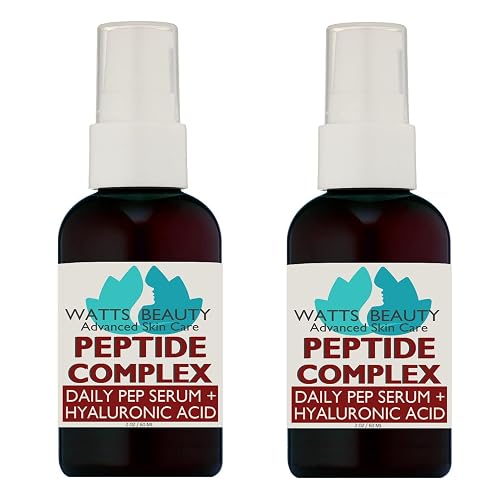 Watts Beauty Peptide Anti-Aging Face Serum - Hyaluronic Acid and Collagen Boosting Daily Face Care Polypeptide Complex with L-Arginine Firms Wrinkles